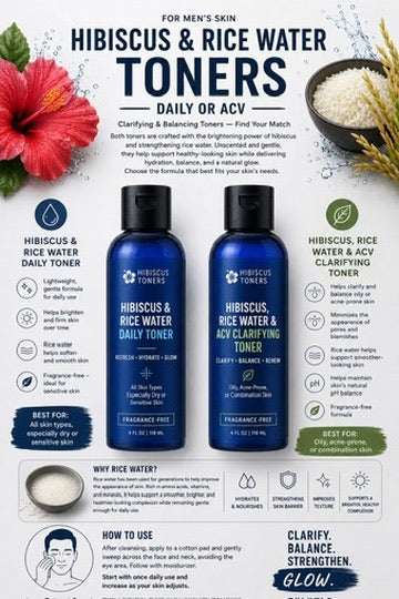 Toners Hibiscus & Rice Water-- Daily or ACV