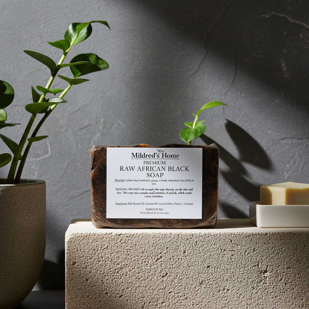 Black Soap Natural Unscented for Gentle Cleansing and Nourishing Skin