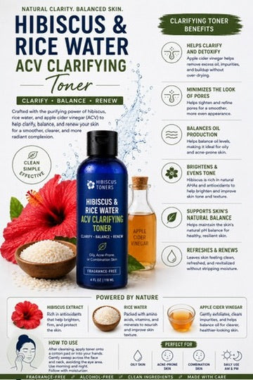 Hibiscus Toners for Radiant Skin - Daily or ACV Formulas for Glowing Complexion