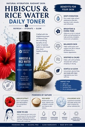 Hibiscus Toners for Radiant Skin - Daily or ACV Formulas for Glowing Complexion