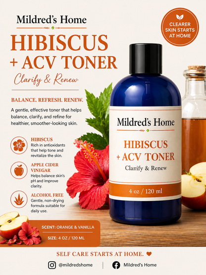Daily Toner- Hibiscus ACV- Mildreds Home- Toners-clear