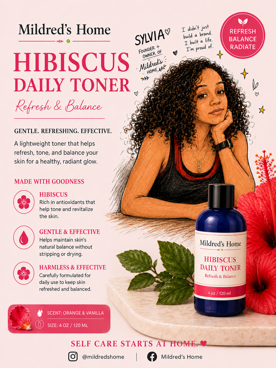Toners Hibiscus-- Daily or ACV